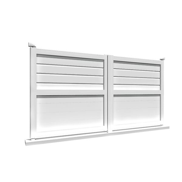 INTERSUN - Portail double battant motorisé mixte L 4000 x H 1745 mm - Blanc RAL 9010 - large