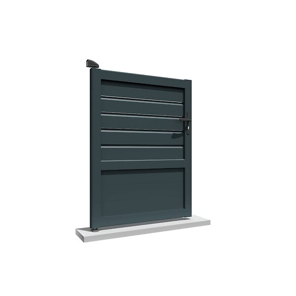 INTERSUN - Portillon mixte L 1000 x H 1895 mm - Gris anthracite RAL 7016 - large