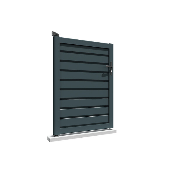 INTERSUN - Portillon brise-vue L 1000 x H 1407 mm - Gris anthracite RAL 7016 - large