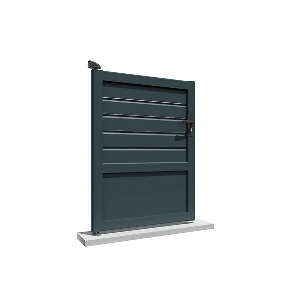 INTERSUN - Portillon mixte L 1000 x H 1595 mm - Gris anthracite RAL 7016 - large