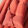 RED DECO - Lot de 2 matelas bain de soleil SORMIOU Terracotta Polyester 180x60CM - vignette
