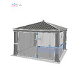 HESPERIDE - Moustiquaire pour tonnelle "Patia" ardoise 4x4m en polyester - vignette