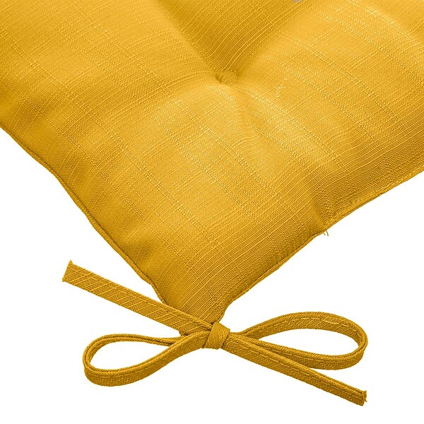 HESPERIDE - Galette de chaise carrée 4 points "Korai" jaune moutarde 40x40x4cm en polyester - large