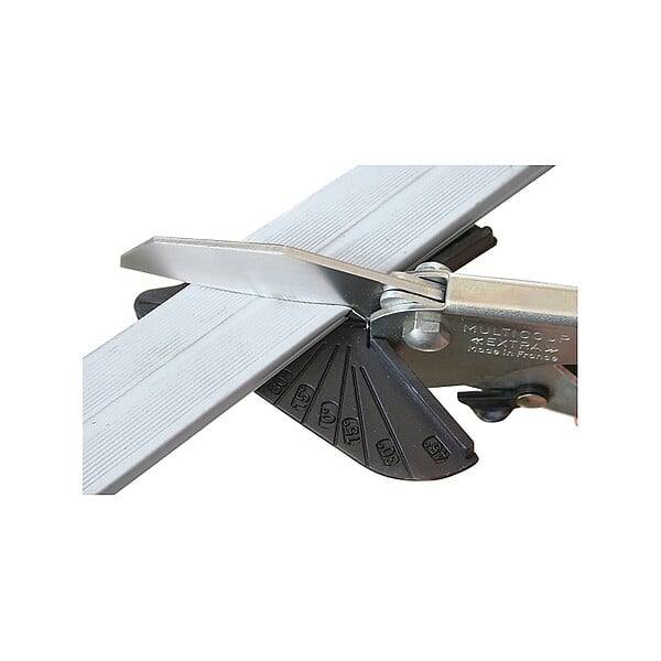 EDMA - Pince de découpe à onglet à angle variable pour coupe de moulures décoratives plinthes en bois joints caoutchouc profilés plastiques PVC - large