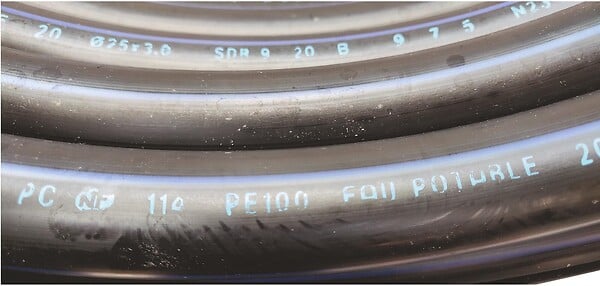 SOMATHERM FOR YOU - Tube polyéthylène NF bandes bleues Ø32 Couronne 25m - large
