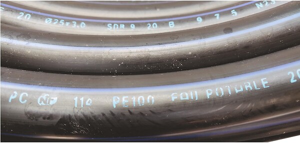 SOMATHERM FOR YOU - Tube polyéthylène NF bandes bleues Ø20 Couronne 50m - large
