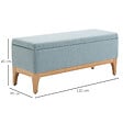 HOMCOM - HOMCOM Banquette coffre de rangement 2 en 1 style scandinave dim. 110L x 39l x 45H cm tissu vert d'eau - vignette