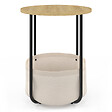 ID MARKET - Lot de 2 tables de chevet, tables d'appoint, bout de canapé DETROIT rondes avec panier en tissu design industriel - vignette