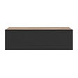 ID MARKET - Lot de 2 consoles suspendues étagères murales ELYOS 1 porte bois et noir - vignette