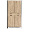 ID MARKET - Armoire à chaussures 24 paires LUIS 4 portes avec tiroir design industriel H. 180 cm - vignette