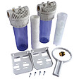 AQUAWATER - Filtre double avec cartouches de filtration et anticalcaire - 6 mois - vignette