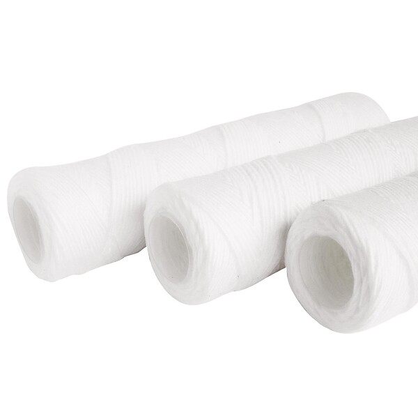 AQUAWATER - Lot de 3 cartouches filtrantes bobinées 20µ - Taille standard 10"- Durée 12 mois - large