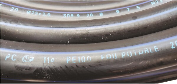 SOMATHERM FOR YOU - Tube polyéthylène NF bandes bleues Ø20 Couronne 10m - large
