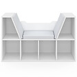 ID MARKET - Bibliothèque banc OSCAR 6 cases avec coussins gris 102 cm blanc - vignette