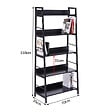 HOMCOM - Étagère bibliothèque de rangement style industriel incliné 5 niveaux 70L x 35l x 150H cm noir - vignette
