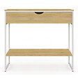 ID MARKET - Console 1 tiroir DETROIT 1 étagère design industriel bois et métal blanc - vignette