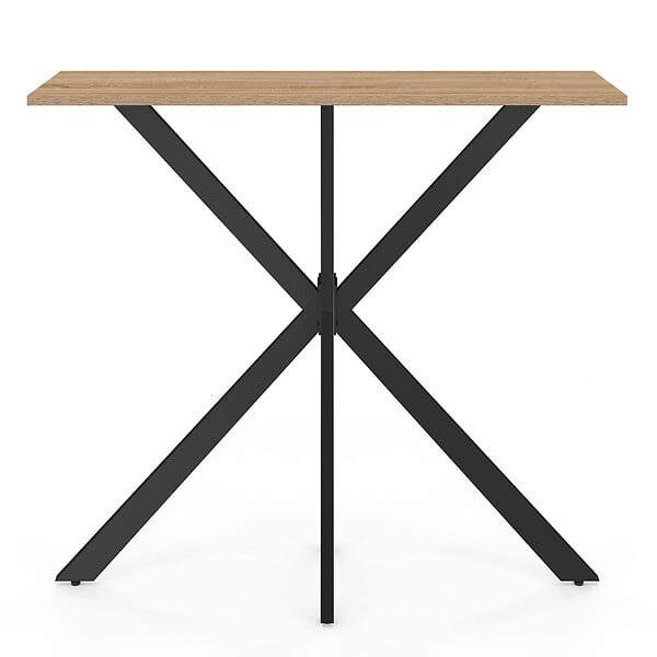 ID MARKET - Console ALIX pied araignée bois et noir - large