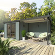 WHITE WOOD - Abri de jardin en bois Olivia 1 - Gris - L.580xP.206xH.216cm - vignette