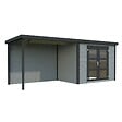WHITE WOOD - Abri de jardin en bois Olivia 1 - Gris - L.580xP.206xH.216cm - vignette