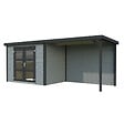 WHITE WOOD - Abri de jardin en bois Olivia 1 - Gris - L.580xP.206xH.216cm - vignette