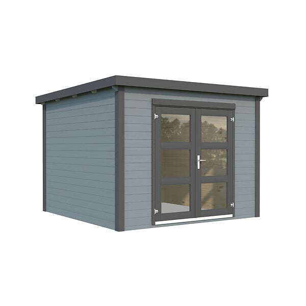 WHITE WOOD - Abri de jardin en bois  Lya 1 - Gris - L.300xH.221xP.306cm - large