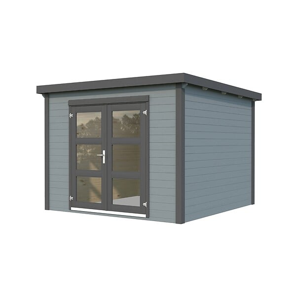 WHITE WOOD - Abri de jardin en bois  Lya 1 - Gris - L.300xH.221xP.306cm - large