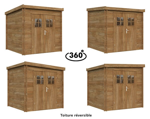 WHITE WOOD - Abri de jardin en bois Zoé 2 traité autoclave ép.19mm - White Wood - 4,8m² - large