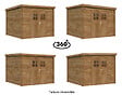 WHITE WOOD - Abri de jardin en bois Zoé 3 traité autoclave ép.19mm - White Wood - 6,8m² - vignette