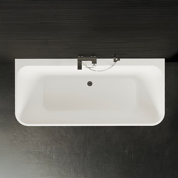SPALINA - Baignoire Semi-îlot Murale Mint 160 Grise 160 X75 X57 Cm, By Spalina - large