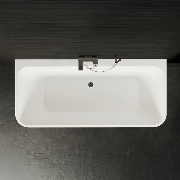 SPALINA - Baignoire Semi-îlot Murale Mint 170 Blanche 170 X81 X57 Cm, By Spalina - large