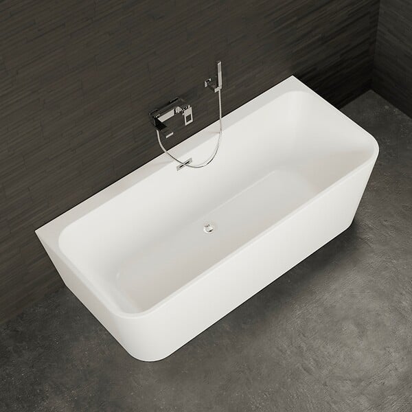 SPALINA - Baignoire Semi-îlot Murale Mint 170 Blanche 170 X81 X57 Cm, By Spalina - large
