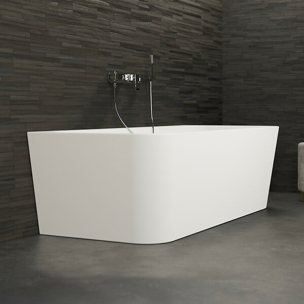 SPALINA - Baignoire Semi-îlot Murale Mint 170 Blanche 170 X81 X57 Cm, By Spalina - large