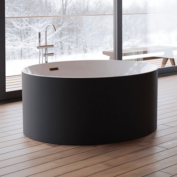 SPALINA - Baignoire Ilot Loom 2.0 130 noire 130 x130 x58 cm, by SPALINA - large