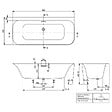 VILLEROY ET BOCH - Villeroy & Boch Loop & Friends Baignoire murale pour installation en angle à gauche SQUARE 1800 x 800 mm Blanc - vignette