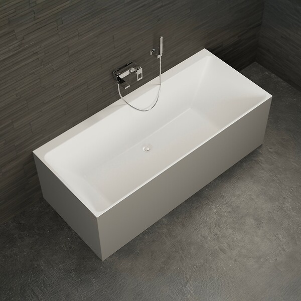 SPALINA - Baignoire Semi-îlot Murale Cobalt 170 Grise 170 X75 X56 Cm, By Spalina - large