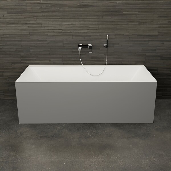 SPALINA - Baignoire Semi-îlot Murale Cobalt 170 Grise 170 X75 X56 Cm, By Spalina - large