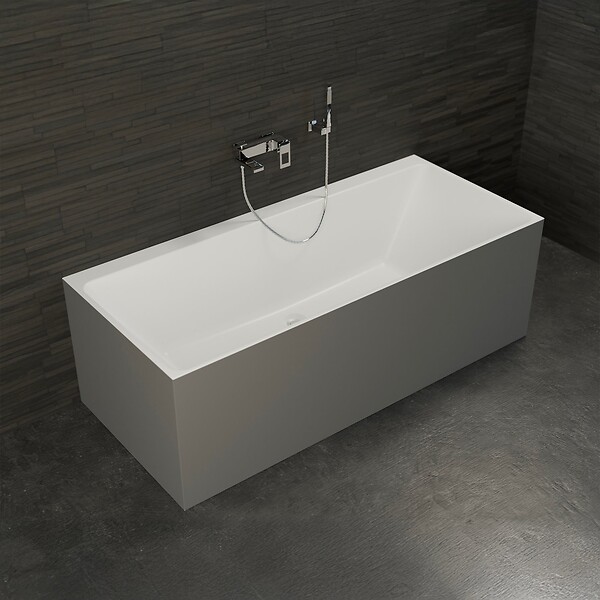 SPALINA - Baignoire Semi-îlot Murale Cobalt 170 Grise 170 X75 X56 Cm, By Spalina - large