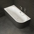 SPALINA - Baignoire Semi-îlot Murale D'angle Capri 160 Gauche Noire 160 X76 X58 Cm, By Spalina - vignette
