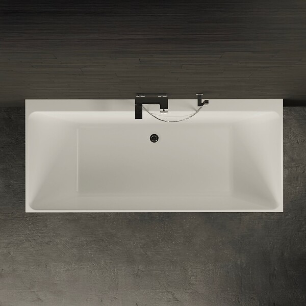 SPALINA - Baignoire Semi-îlot Murale Cobalt 170 Blanche 170 X75 X56 Cm, By Spalina - large