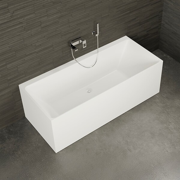 SPALINA - Baignoire Semi-îlot Murale Cobalt 170 Blanche 170 X75 X56 Cm, By Spalina - large