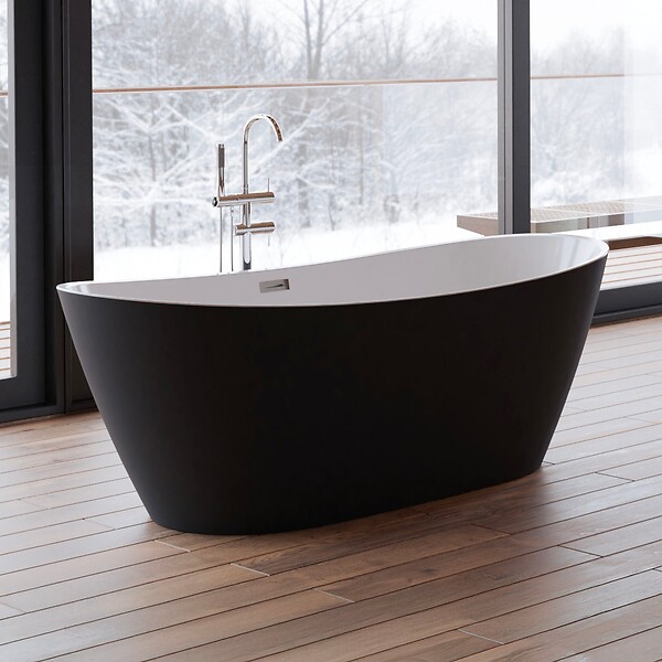 SPALINA - Baignoire îlot Ovale Venecia 170 Noire 170 X80 X57 Cm, By Spalina - large