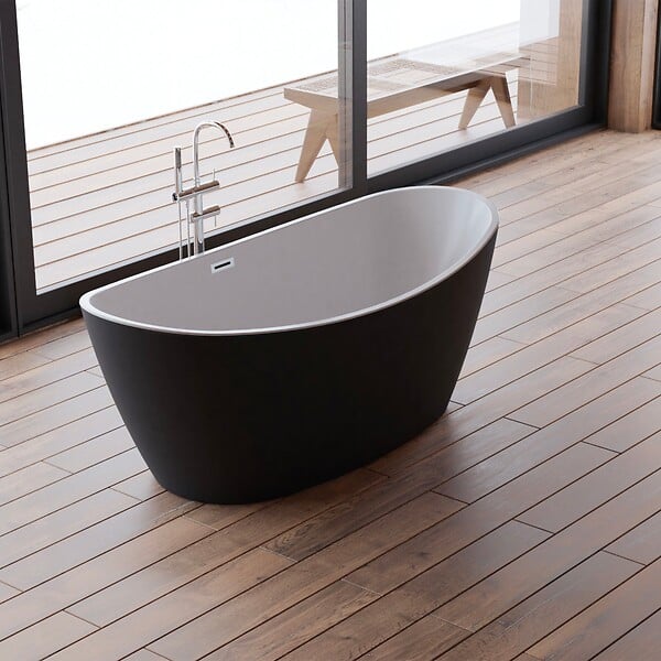 SPALINA - Baignoire îlot ovale NEROON 2.0 NOIRE L. 170 x l. 80 cm, by SPALINA - large