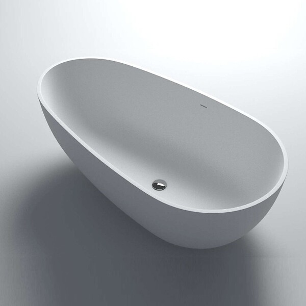 THALASSOR - COCOON 140 - Baignoire ilot en Solid Surface 140 x 76 x 54(h) cm - large