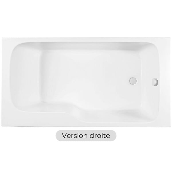 JACOB DELAFON - Baignoire bain douche Malice antidérapante + nettoyant 170 x 90 version droite - large
