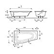 JACOB DELAFON - Pack baignoire bain douche 170 x 90 Bastille vidage à gauche blanc mat + tablier en angle - vignette