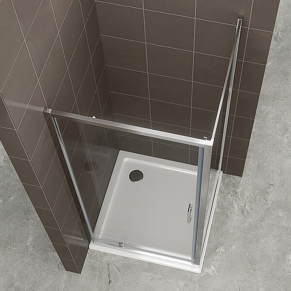 SANIVERRE - IBEA Cabine de douche 80x90 H190 cm (porte 80) pivotante verre transparent - large