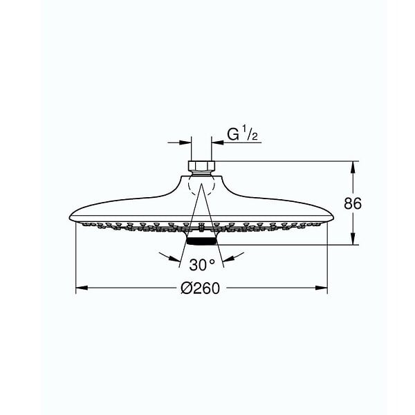 GROHE - Vitalio Joy 260 Douche de tête avec rotule réglable, Chrome (26462000) - large