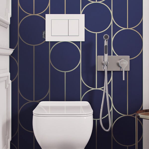 JACOB DELAFON - Douchette WC Elate chromée + support + flexible - large