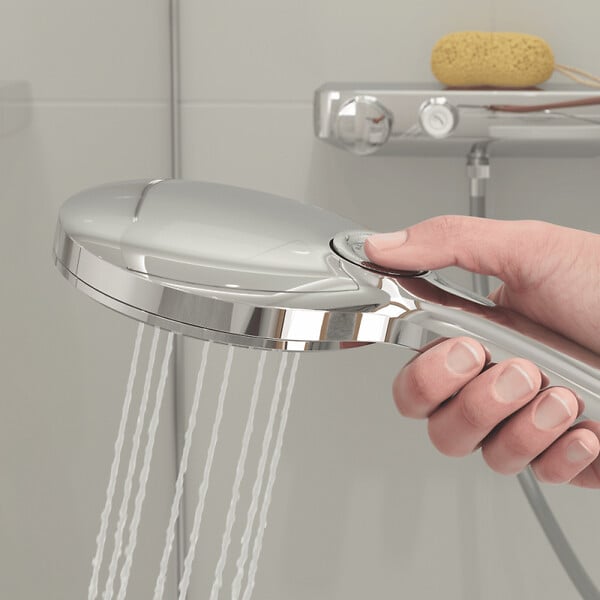 GROHE - Pommeau de douche Rainshower Smartactive 130 3 jets avec barre - large