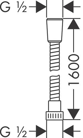 HANSGROHE - Metaflex - Flexible de douche 1,60 m - large